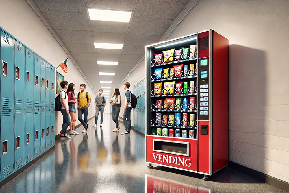 Which is the Best Option: Buy, Rent, or Franchise a Vending Machine? Vending machine in school
